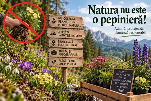 Protejați natura - nu recoltați rădăcini de plante perene din floră. Natura nu este o pepinieră!